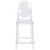 42.5" Clear Transparent Contemporary Ghost Outdoor Counter Stool with Oval Back - IMAGE 4