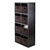 9-Piece Wainscoting Panel Shelf 4 x 2 Slots with Fabric Baskets - 53"- Black - IMAGE 1