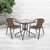 28" Black and Brown Contemporary Square Outdoor Furniture Patio Table - IMAGE 2
