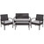 4 Piece Black and Gray Contemporary Outdoor Furniture Patio Set 43" - IMAGE 1