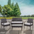 4 Piece Black and Gray Contemporary Outdoor Furniture Patio Set 43" - IMAGE 2