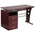 47.25" Brown Mahogany Desk with Three Drawer Pedestal and Pull-Out Keyboard Tray - IMAGE 1