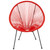 35.25" Red and Black Oval Outdoor Furniture Patio Bungee Lounge Chair - IMAGE 4