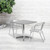 27.5" Silver and Gray Contemporary Square Outdoor Furniture Patio Table with Base - IMAGE 2