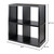 2x2 Cube Wood Storage Shelf with Wainscoting - 27" - Black - IMAGE 4
