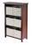 42.75” Brown and Beige Three Section Storage Shelf with Six Foldable Fabric Basket - IMAGE 1
