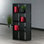 4x2 Cube Wood Storage Shelf with Wainscoting - 53" - Black - IMAGE 1