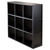 40” Black Storage Shelf with Wainscoting Panel - IMAGE 1