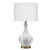 29" Gray Single Gourd Ceramic Table Lamp with White Linen Shade - IMAGE 1
