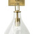 17.50" Clear Glass and Antique Brass Tear Drop Hanging Wall Sconce - IMAGE 1