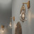 17.50" Clear Glass and Antique Brass Tear Drop Hanging Wall Sconce - IMAGE 5