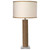 28" Brown Cylinder Rope Table Lamp in Jute with Medium Drum Shade in White Linen and Natural Burlap Trim - IMAGE 1