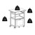 Wooden Work Cart with Keyboard and Pull Out Drawer - 29.5" - Walnut Finish
