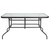 55" Black and Clear Rectangular Glass Outdoor Furniture Patio Table - IMAGE 2