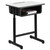 31.5" Gray and Black Contemporary Adjustable Height Pedestal Student Desk - IMAGE 1