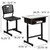 31.5" Black and White Contemporary Pedestal Frame Adjustable Height Student Desk and Chair - IMAGE 2