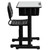 31.5" Black and White Contemporary Pedestal Frame Adjustable Height Student Desk and Chair - IMAGE 3