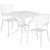 Set of 3 White Contemporary Outdoor Furniture Patio Table with Square Back Chairs - IMAGE 1
