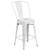 39.25" White Contemporary Outdoor Patio Counter Height Stool with Removable Back - IMAGE 1
