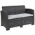 47" Charcoal Gray Outdoor Patio Furniture Loveseat - Gray Cushion - IMAGE 2