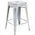 24'' White Distressed Backless Industrial Style Outdoor Patio Counter Height Stool - IMAGE 1