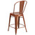 40.25" Copper Brown Contemporary Outdoor Patio Counter Height Stool with Back - IMAGE 4