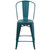 40.25" Blue Teal Distressed Contemporary Outdoor Patio Counter Height Stool with Back - IMAGE 4