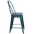 40.25" Blue Teal Distressed Contemporary Outdoor Patio Counter Height Stool with Back - IMAGE 2
