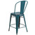 40.25" Blue Teal Distressed Contemporary Outdoor Patio Counter Height Stool with Back - IMAGE 3