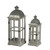 Wooden Scape Lanterns with Metal Roof - 28" - Gray - Set of 2 - IMAGE 5