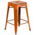 24'' Orange Distressed Backless Industrial Style Outdoor Patio Counter Height Stool - IMAGE 1