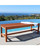 59" Brown Natural Wood Finish Outdoor Furniture Patio Backless Bench - IMAGE 2