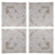 Set of 4 White and Brown Vintage Style Wall Panels 17.5" - IMAGE 1