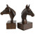 Set of 2 Bronze Finished Sculptural Horse Bookends 8" - IMAGE 1