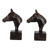 Set of 2 Bronze Finished Sculptural Horse Bookends 8" - IMAGE 3