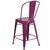 40.25" Purple Contemporary Outdoor Patio Counter Height Stool with Back - IMAGE 3