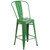 39.25" Green Contemporary Outdoor Patio Counter Height Stool with Removable Back - IMAGE 1