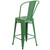 39.25" Green Contemporary Outdoor Patio Counter Height Stool with Removable Back - IMAGE 3