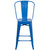 39.25" Blue Contemporary Outdoor Patio Counter Height Stool with Removable Back - IMAGE 4