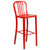 43'' Red Industrial Outdoor Patio High Bar Stool with Vertical Slat Back - IMAGE 1