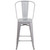 39.25" Silver Contemporary Outdoor Patio Counter Height Stool with Removable Back - IMAGE 4