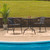 28.75" Black and Clear Round Glass Outdoor Furniture Patio Table - IMAGE 2