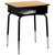 31.25" Beige and Black Student Desk with Metal Book Box - IMAGE 1