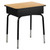31.25" Beige and Black Student Desk with Metal Book Box - IMAGE 3