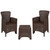 Set of 3 Chocolate Brown Outdoor Faux Rattan Plastic Chair with Matching Side Table 33.5” - IMAGE 1