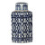 16" Blue and White Contemporary Hexagonal Lidded Jar - IMAGE 3