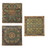 Set of 3 Brown and Green Floral Square Wall Art Decor 24.25" x 24.25" - IMAGE 1