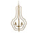 35" Gold and Clear Antique Style Four-Light Chandelier - IMAGE 3