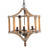3-Light Round Wooden Chandelier - 25.25" - Whitewashed Finish - IMAGE 2