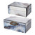 Set of 2 Gray and Blue Contemporary Rectangular Jewelry Boxes 8.25" - IMAGE 1